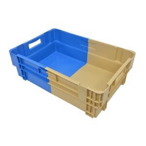Crate Stackable 34Lt, 50% nestable, closed bottom-walls - 600x400x143mm