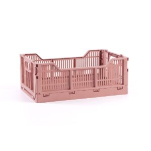 Mini πτυσσόμενο καλάθι ροζ για το σπίτι 6lt 30x20x11.5cm 3211