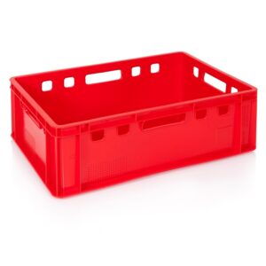 Stackable Plastic Crate Box Red 31lt 60x40x20cm Code 2129 E2