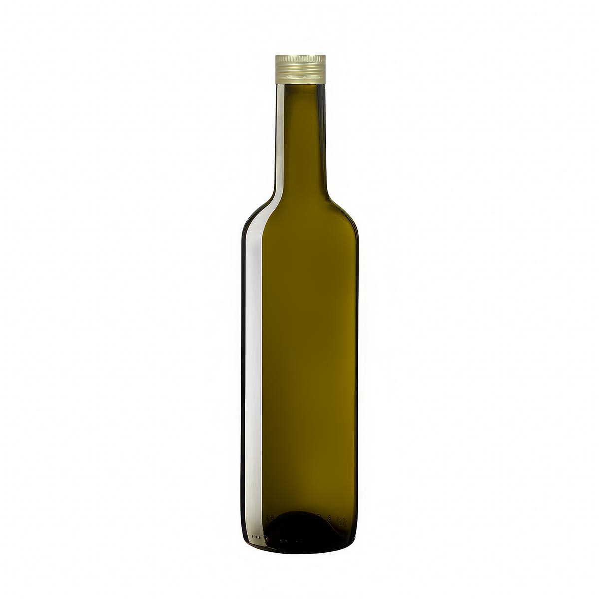 Bottle BORDOLESE 500ml Dark Green with gold screw cap 31.5x18mm