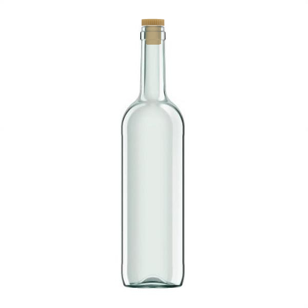 Bottle Optima Half White 750ml with synthetic stopper 18.5mm