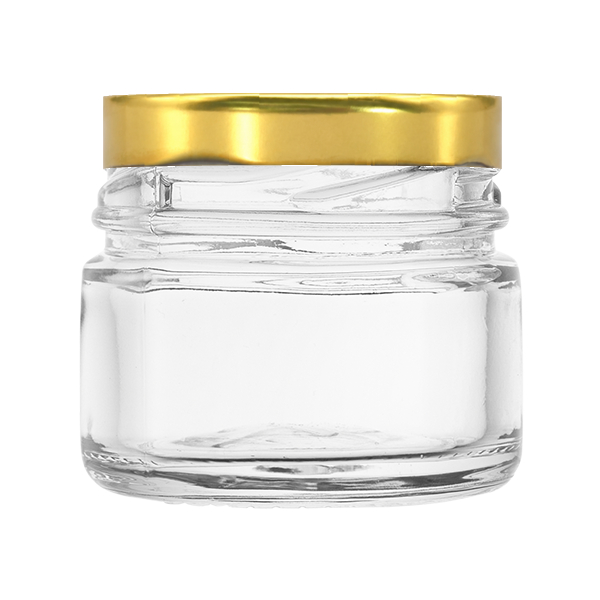 Glass jar Vaso Monodose 30ml with gold twist-off cap T-43