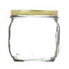 Glass jar Vaso Basso 370ml with gold twist-off cap T-82