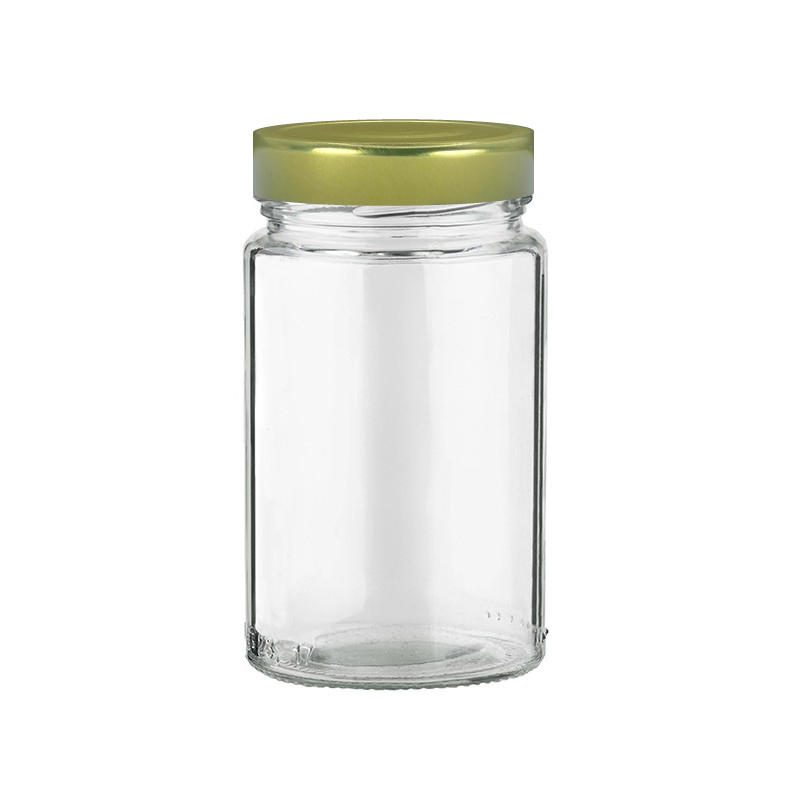 Glass jar Vaso Star 320ML with gold deep twist-off cap T-63
