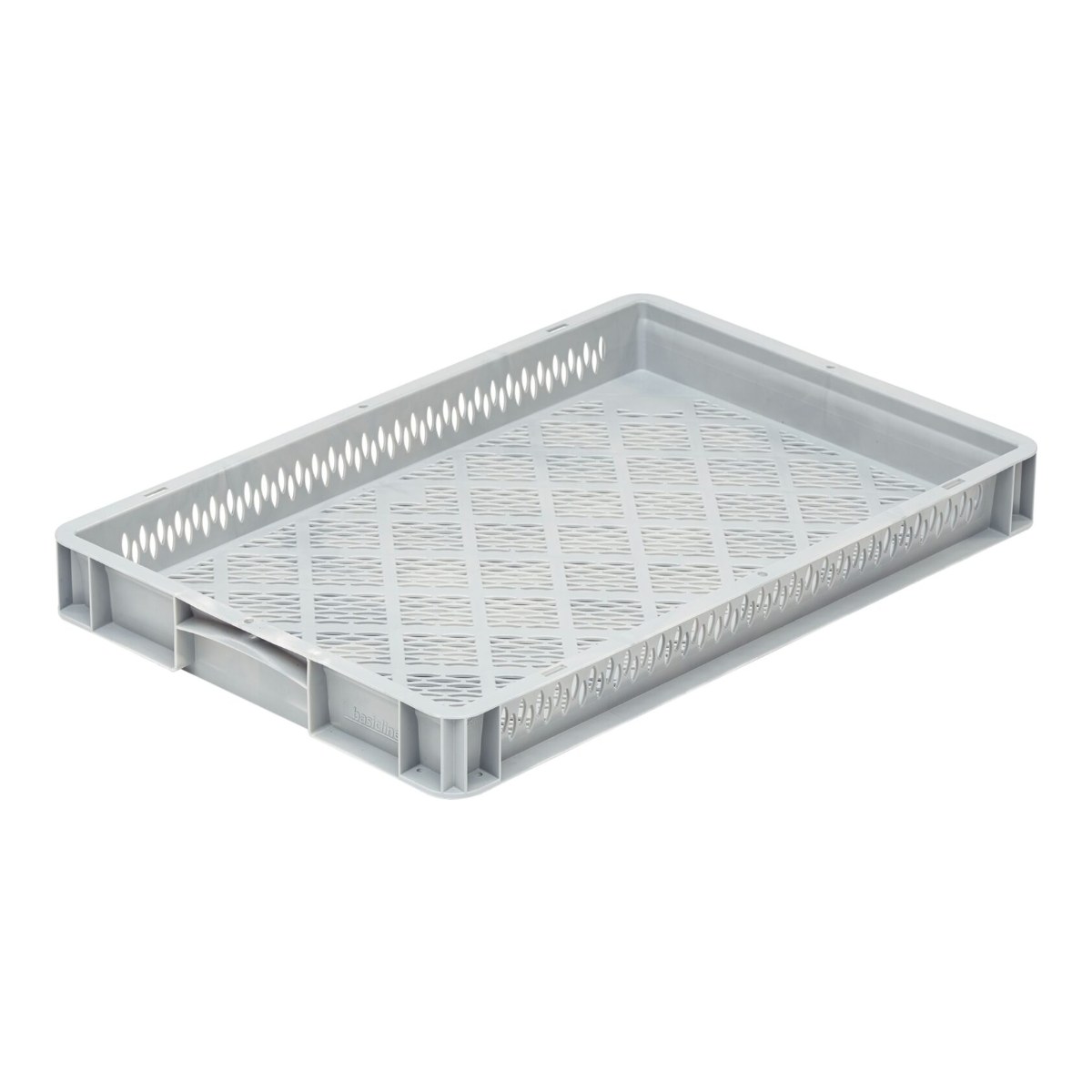 Perforated (handgrips closed) Basic Line Crate Grey 60x40x7cm