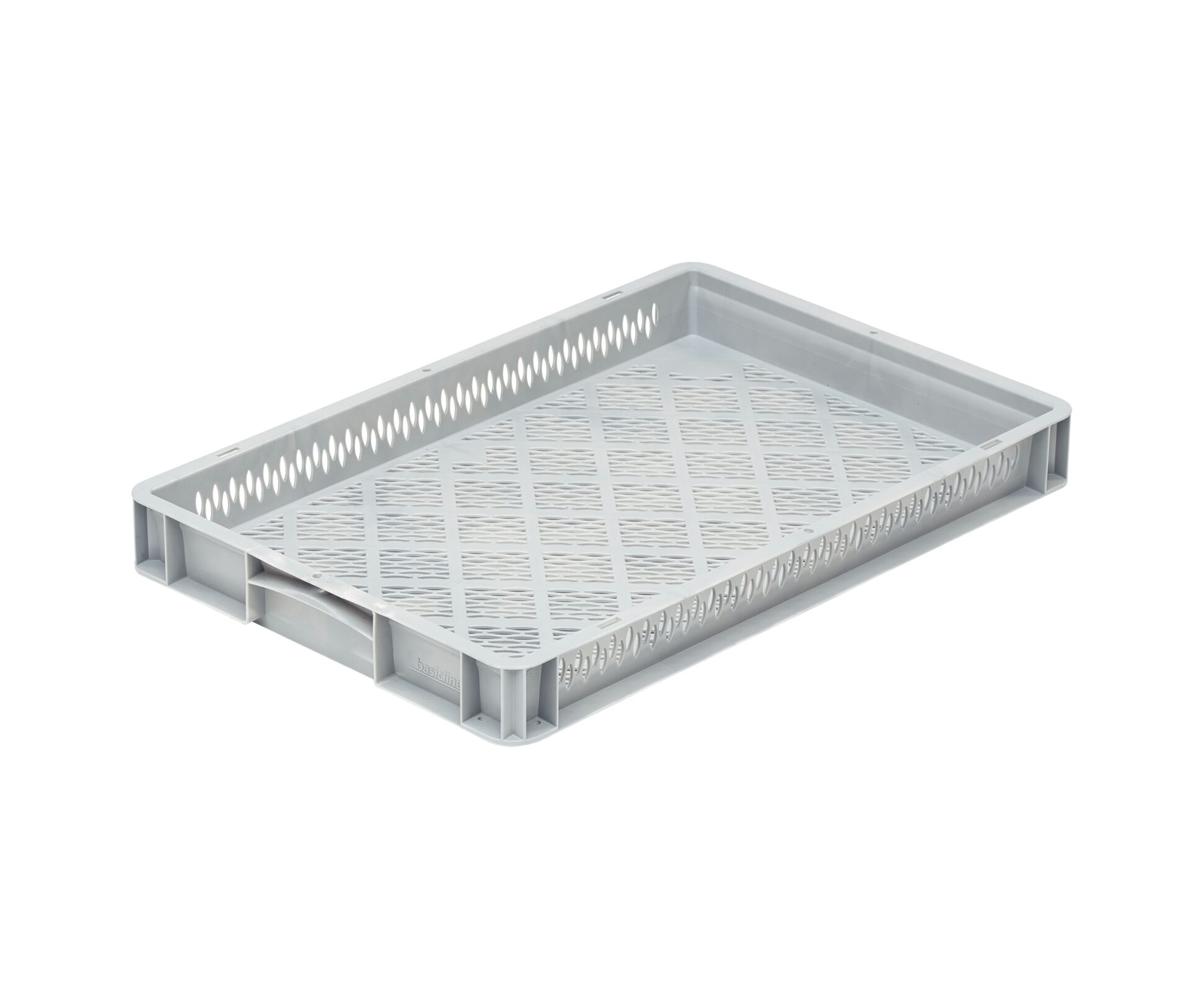 Perforated (handgrips closed) Basic Line Crate Grey 60x40x7cm - Image 1
